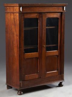 Appraisal: French Louis Philippe Carved Walnut Bookcase late th c the