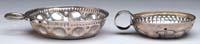 Appraisal: TWO EARLY FRENCH SILVER WINE TASTERS With ornate design The