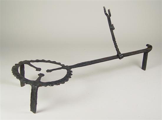 Appraisal: Hand Wrought Fireplace Trivet th Century With adjustable spoon fork