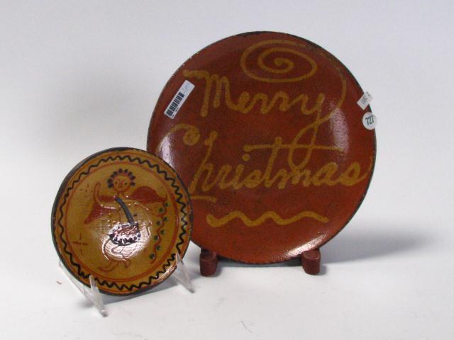 Appraisal: Two Greg Shooner Red Ware items including signed Merry Christmas