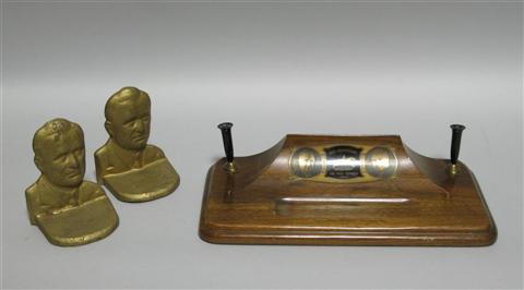 Appraisal: FDR-FARLEY COMMEMORATIVE PONY EXPRESS DESK SET Together with FDR metal