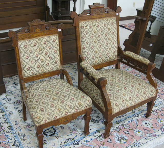 Appraisal: A SET OF TWO VICTORIAN CHAIRS Eastlake design American c