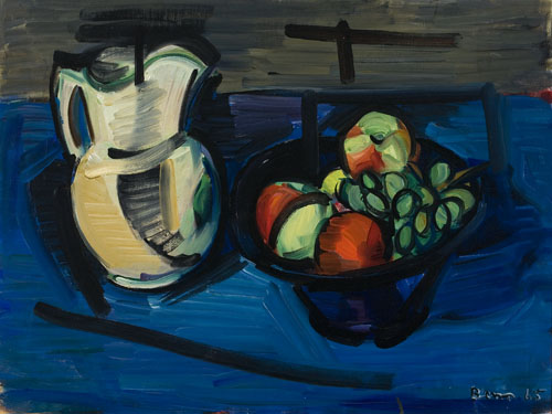 Appraisal: BEN BENN Still Life with Pitcher and Fruit Oil on