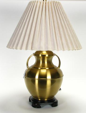 Appraisal: Brass handled lamp with shade