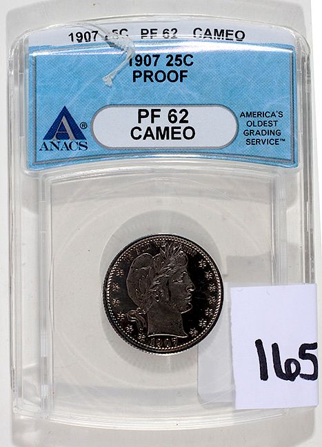 Appraisal: Barber Cent Proof proof cameo ANACS Condition Please contact us