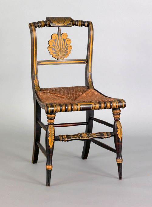 Appraisal: Philadelphia Grecian style side chair ca retaining its original gold