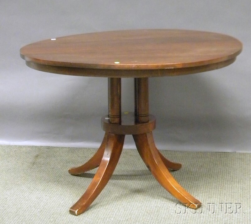 Appraisal: Provincial Biedermeier-style Circular Blondewood Pedestal-base Breakfast Table