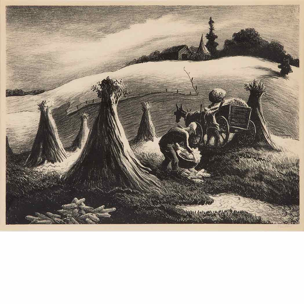 Appraisal: Thomas Hart Benton LOADING CORN F Lithograph signed in pencil