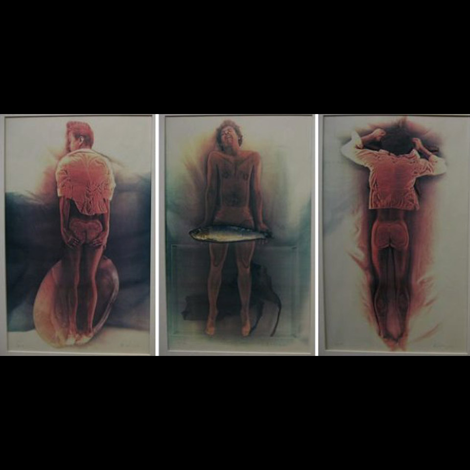 Appraisal: STANDING MALE FIGURES EVERGON - CANADIAN THREE LITHOGRAPHS EACH SIGNED