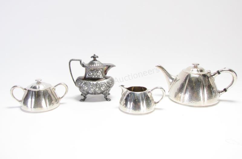 Appraisal: Meriden Silverplate Tea Service and Creamer Meriden tea service marked