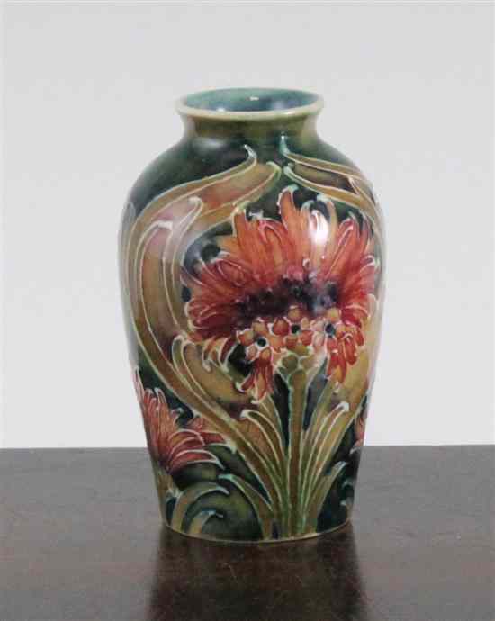 Appraisal: A Moorcroft miniature revived Cornflower pattern vase W Moorcroft signature