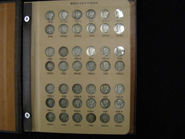 Appraisal: Complete Mercury Dime Collection to all mints circulated