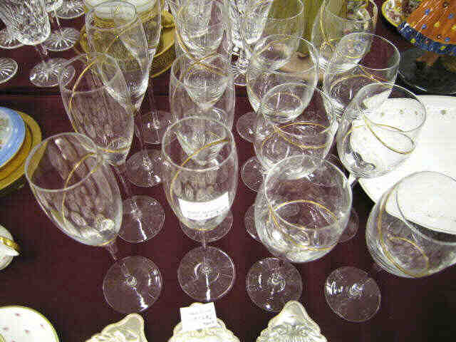 Appraisal: Pc Set of Fine Crystal Stemware wines champagnes gold swirl