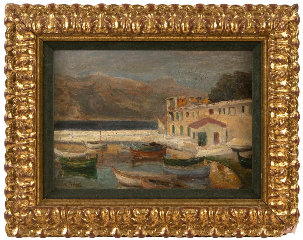 Appraisal: JEANNE CLEMENTINE THOINOT FRANCE - CONTINENTAL HARBOR SCENE OIL ON