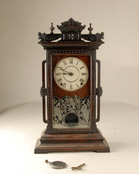 Appraisal: Seth Thomas Utica Walnut Clock pendulum bob missing day time