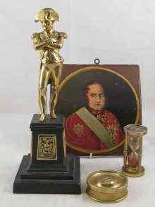 Appraisal: Napoleonic Interest a brass figure of Napoleon in traditional pose