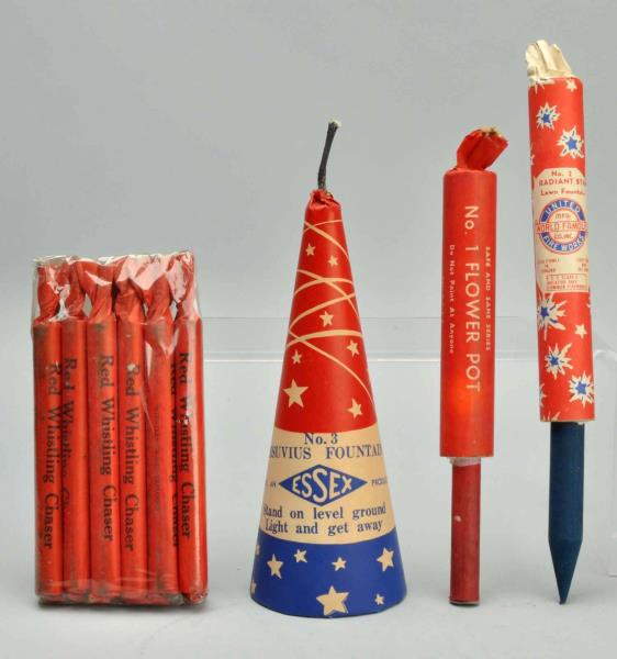 Appraisal: Lot of Assorted Fireworks Includes Red Whistling Chasers unopened pack