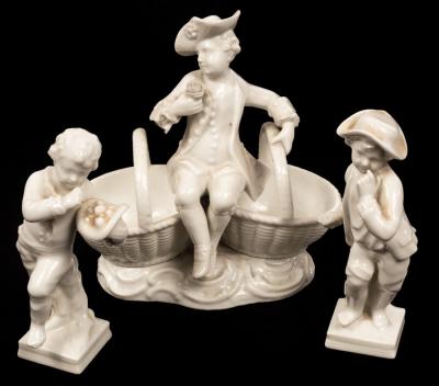 Appraisal: A th Century Meissen figural salt and two Berlin figures