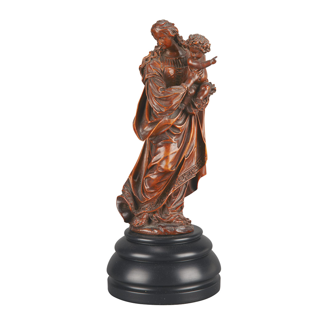 Appraisal: Italian Fruitwood Figure of a Mother and Child th th