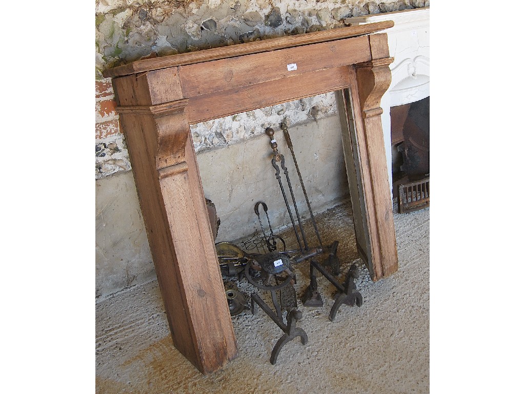 Appraisal: th century stripped pine mantelpiece of deep construction