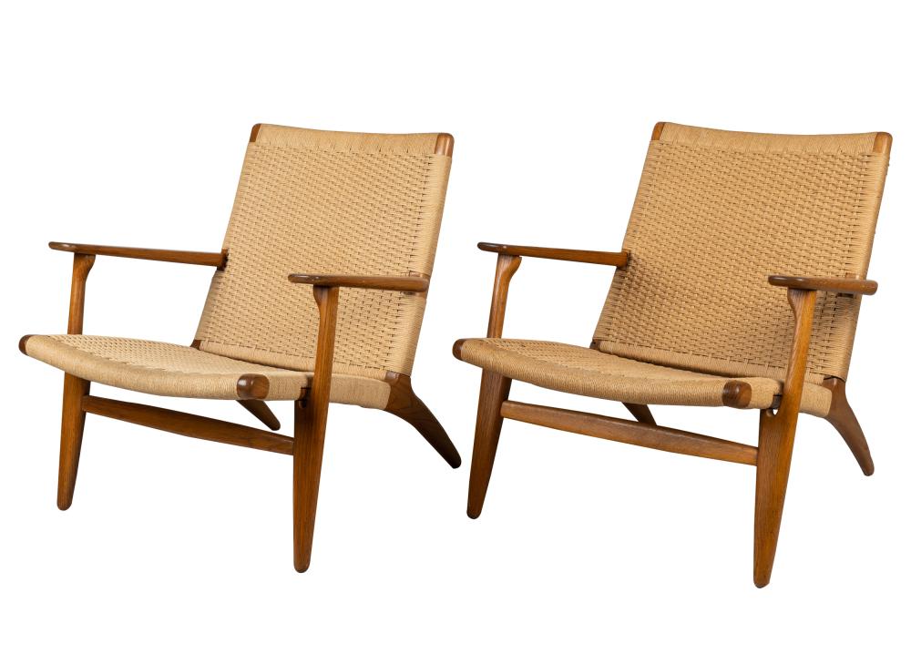 Appraisal: HANS WEGNER PAIR OF 'CH ' LOUNGE CHAIRSeach branded Made