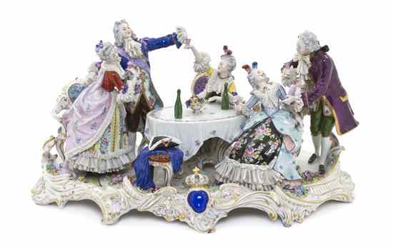 Appraisal: A German Porcelain Figural Group modeled with two couples and