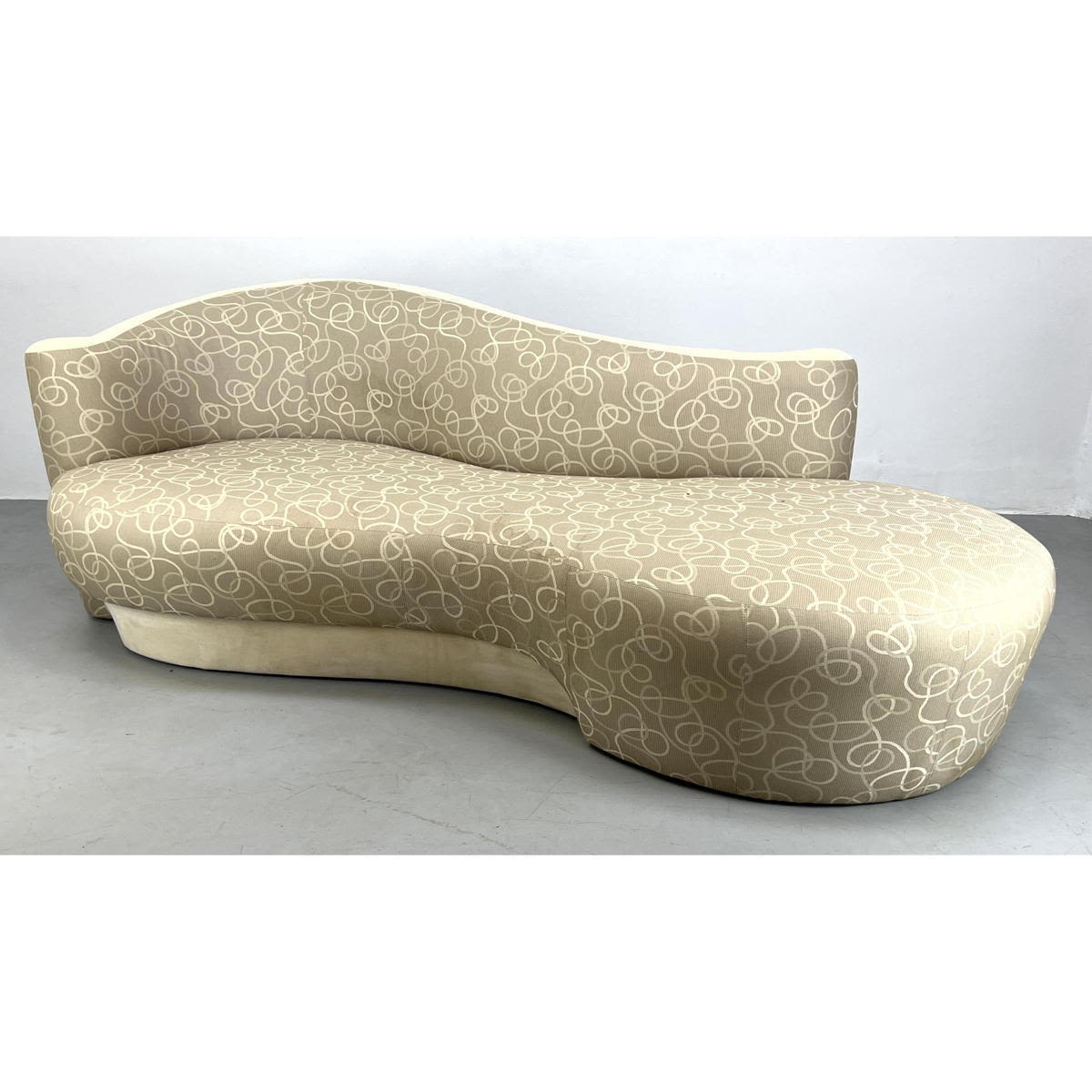 Appraisal: Weiman Kagan style serpentine sofa couch Dimensions H inches W