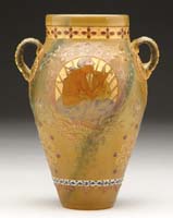 Appraisal: BURGUN SCHVERER CAMEO ENAMELED VASE Magnificent B S vase has