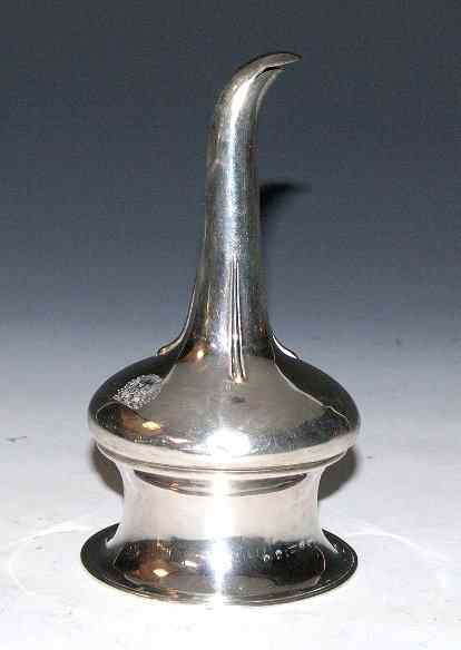 Appraisal: A SCOTTISH SILVER WINE FUNNEL of waisted form long Edinburgh