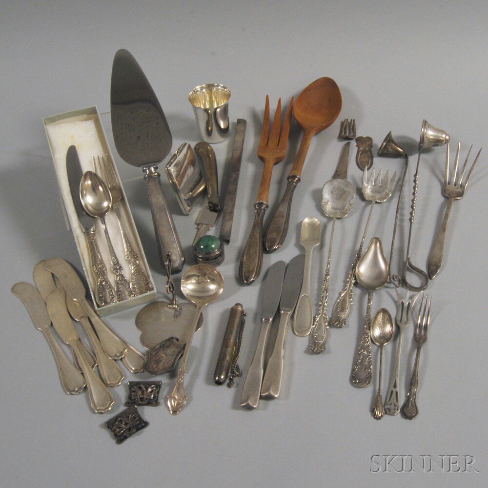 Appraisal: Miscellaneous Group of Silver including a Webster sterling-handled wooden salad