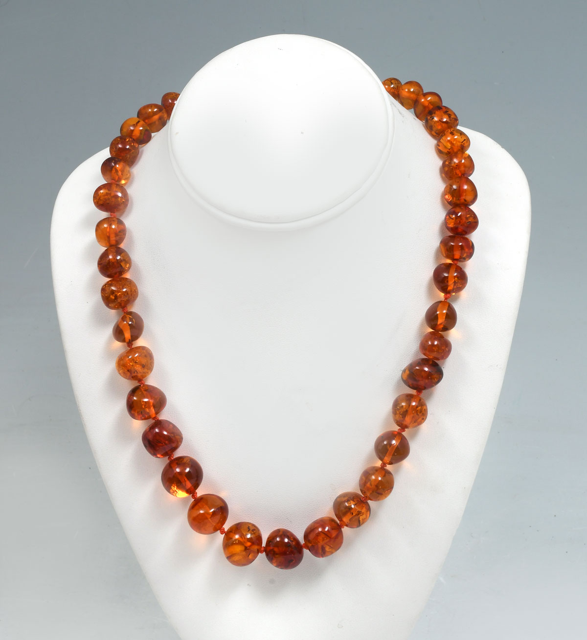 Appraisal: RUSSIAN BALTIC AMBER BEAD NECKLACE Graduated amber beads - mm