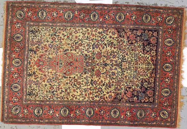 Appraisal: An Isphahan rug Central Persia circa size approximately ft in