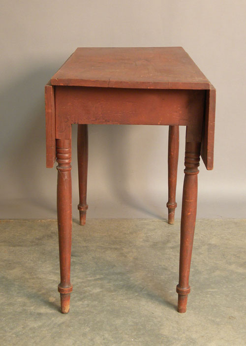 Appraisal: Red painted drop leaf table th c h w d