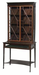 Appraisal: Edwardian Mahogany and Satinwood Inlaid Vitrine late th early th