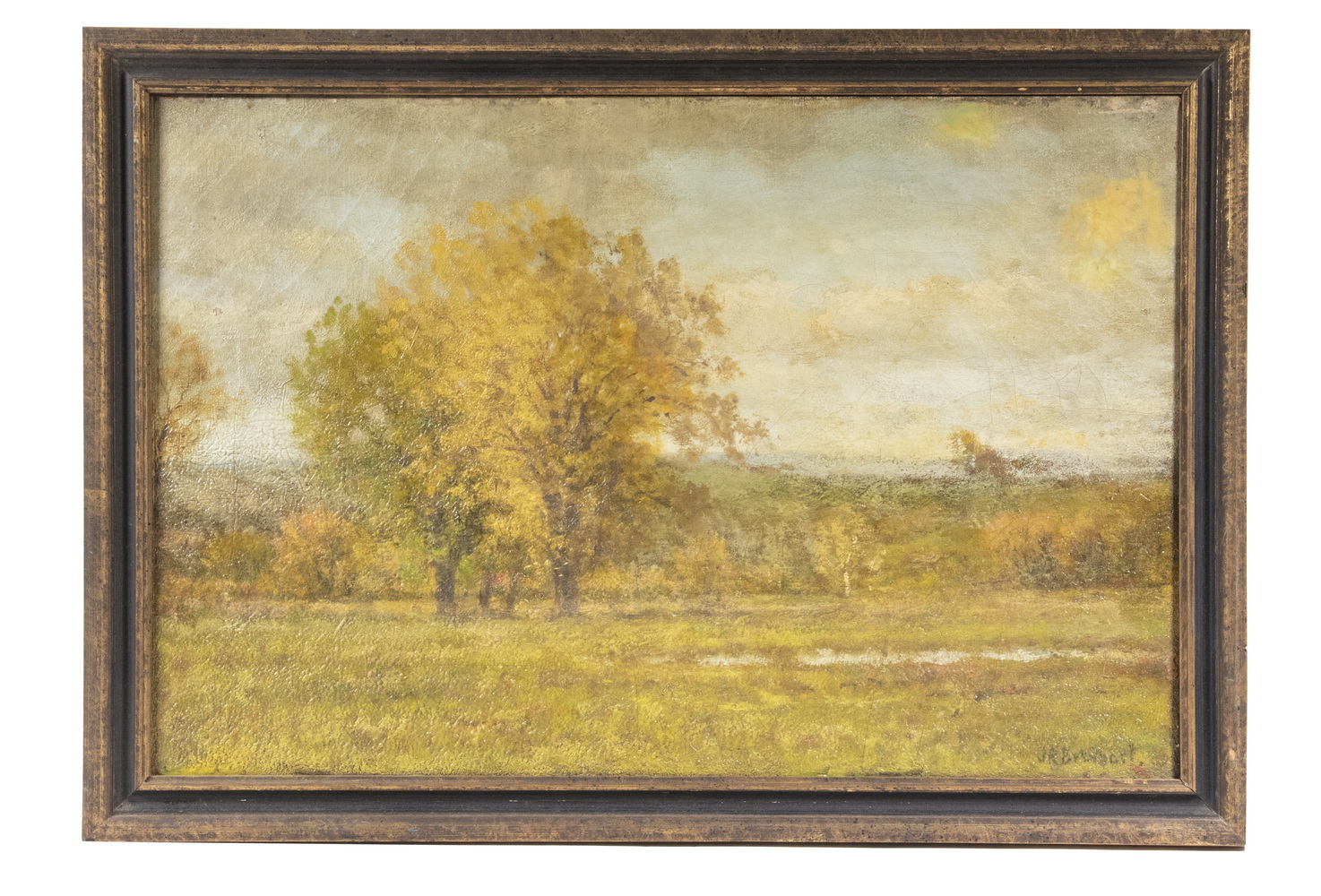 Appraisal: JAMES RENWICK BREVOORT NY - Fall Scene oil on canvas