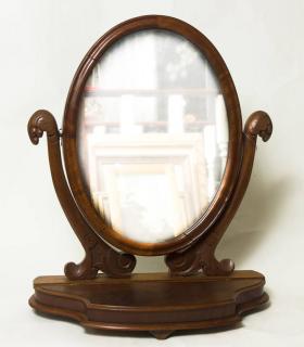 Appraisal: Shaving Mirror Walnut Dresser Top H x W