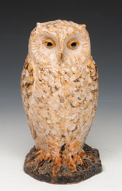 Appraisal: A STUDIO POTTERY MODEL OF AN OWL by Marjorie Smith