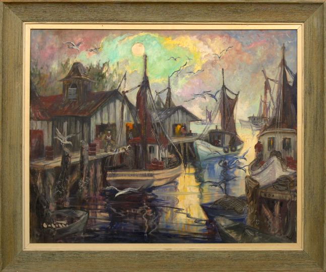 Appraisal: Colette Pope Heldner American New Orleans - Shrimp Boats oil