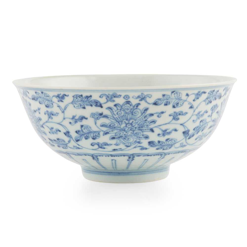 Appraisal: BLUE AND WHITE 'LOTUS' BOWL JIAQING MARK AND OF THE