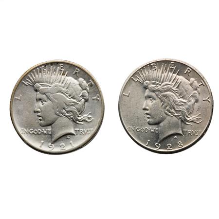 Appraisal: Peace Dollar Twenty-Four Coins Estimate -