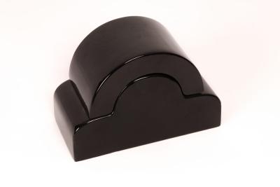 Appraisal: Ettore Sottsass - black ceramic lidded box model Y- designed