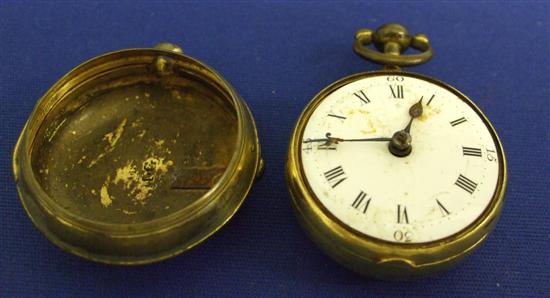 Appraisal: Early th century fusee pair cased pocket watch in gilt