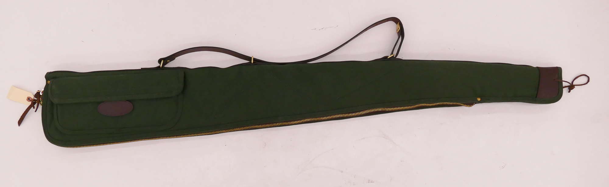 Appraisal: Boyt Unscoped '' Leather Trimmed Green Canvas Rifle Storage Bag