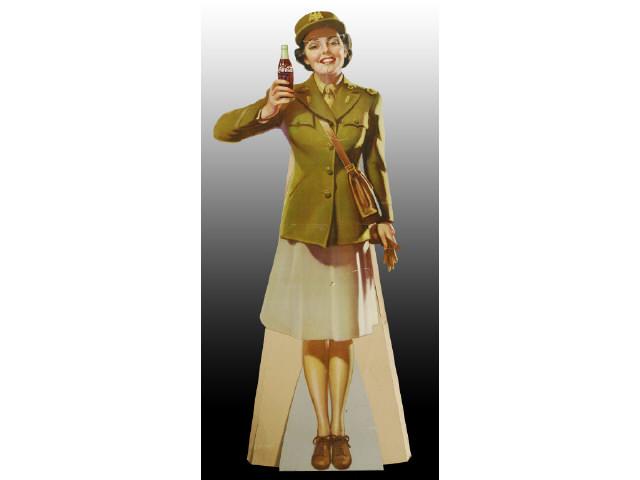 Appraisal: Coca-Cola Life-Size Cardboard Military Girl Sign Description s Stand-up sign