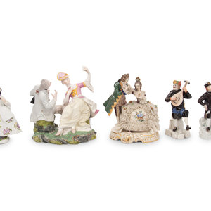 Appraisal: A Group of Five German Porcelain Figures Mid- th Century