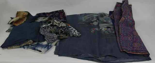 Appraisal: A collection of batiks an embroidered Oriental panel and some