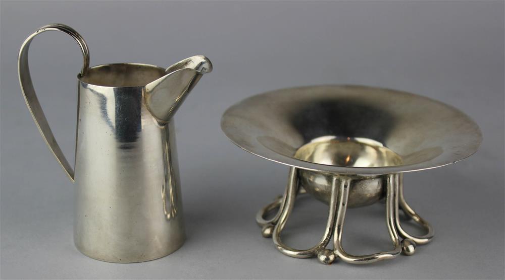 Appraisal: MEXICAN SILVER MASTER SALT AND CREAM JUG BY WILLIAM SPRATLING