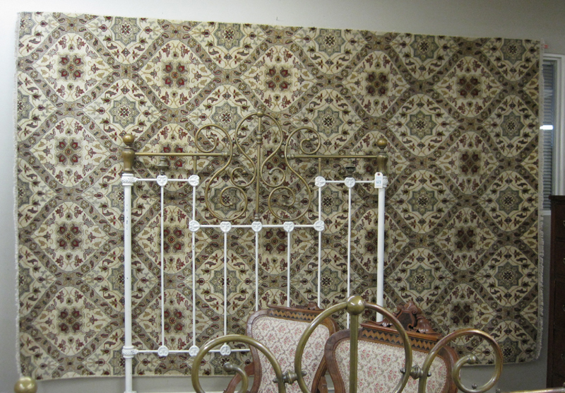 Appraisal: HAND KNOTTED ORIENTAL CARPET overall garden panel design on cream