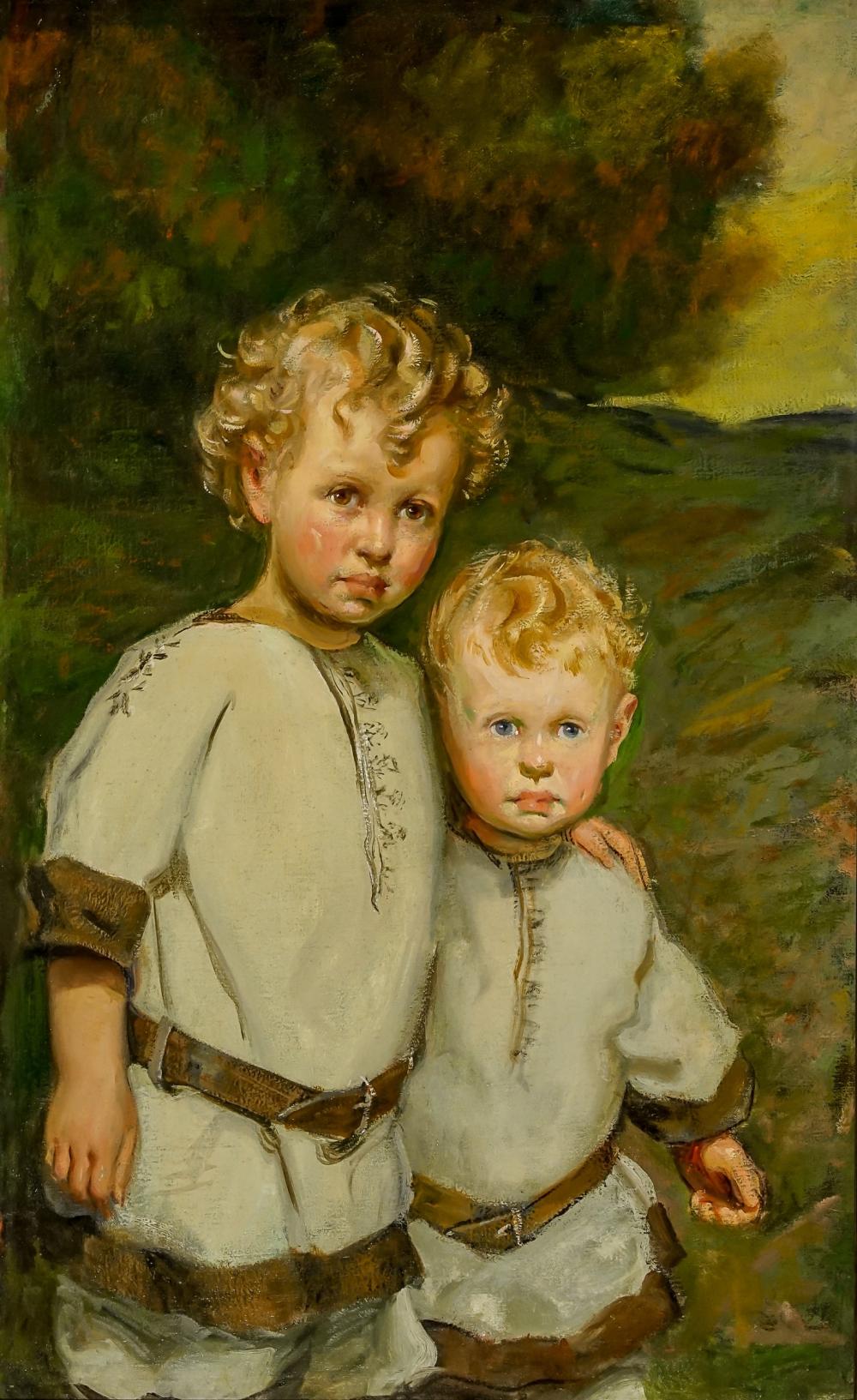 Appraisal: WILLIAM CUSHING LORING AMERICAN - DOUBLE PORTRAIT OF STEPHAN-DOUSHAN AND