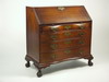 Appraisal: DESK - th C Boston figured mahogany oxbow front ball